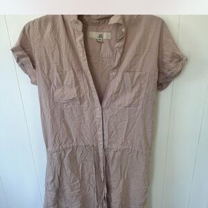 Thread & Supply Mauve Button-Up dress short sleeve above knee